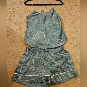 Victoria's secret sleepwear set white and green.